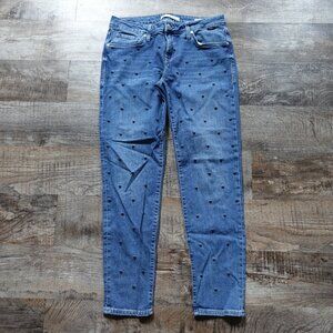 Mavi jeans Ada boyfriend women's 29 blue polka dot mid rise